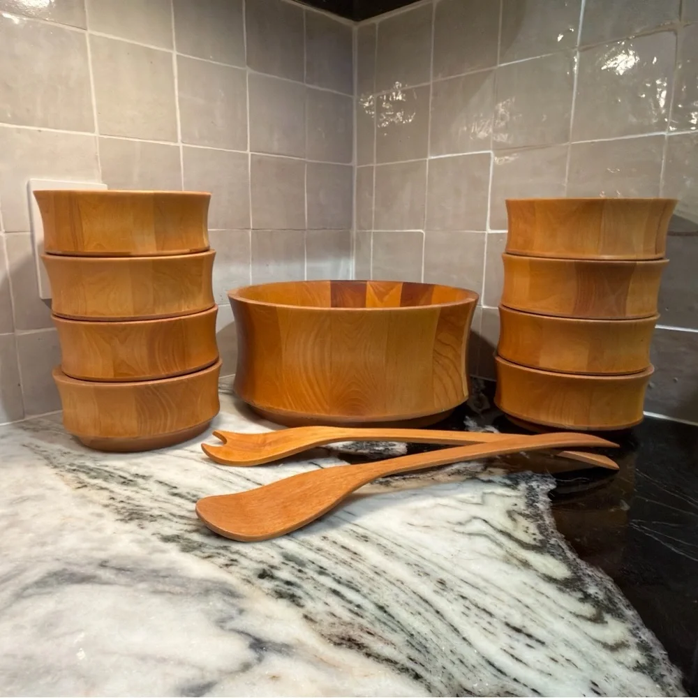 Williams Sonoma Wooden Salad Bowl Set